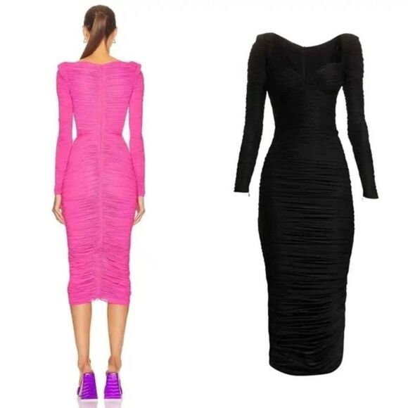 ALEX PERRY Stanton Ruched Sweetheart Cup Dress in black UK8 / US4 - Picture 2 of 12